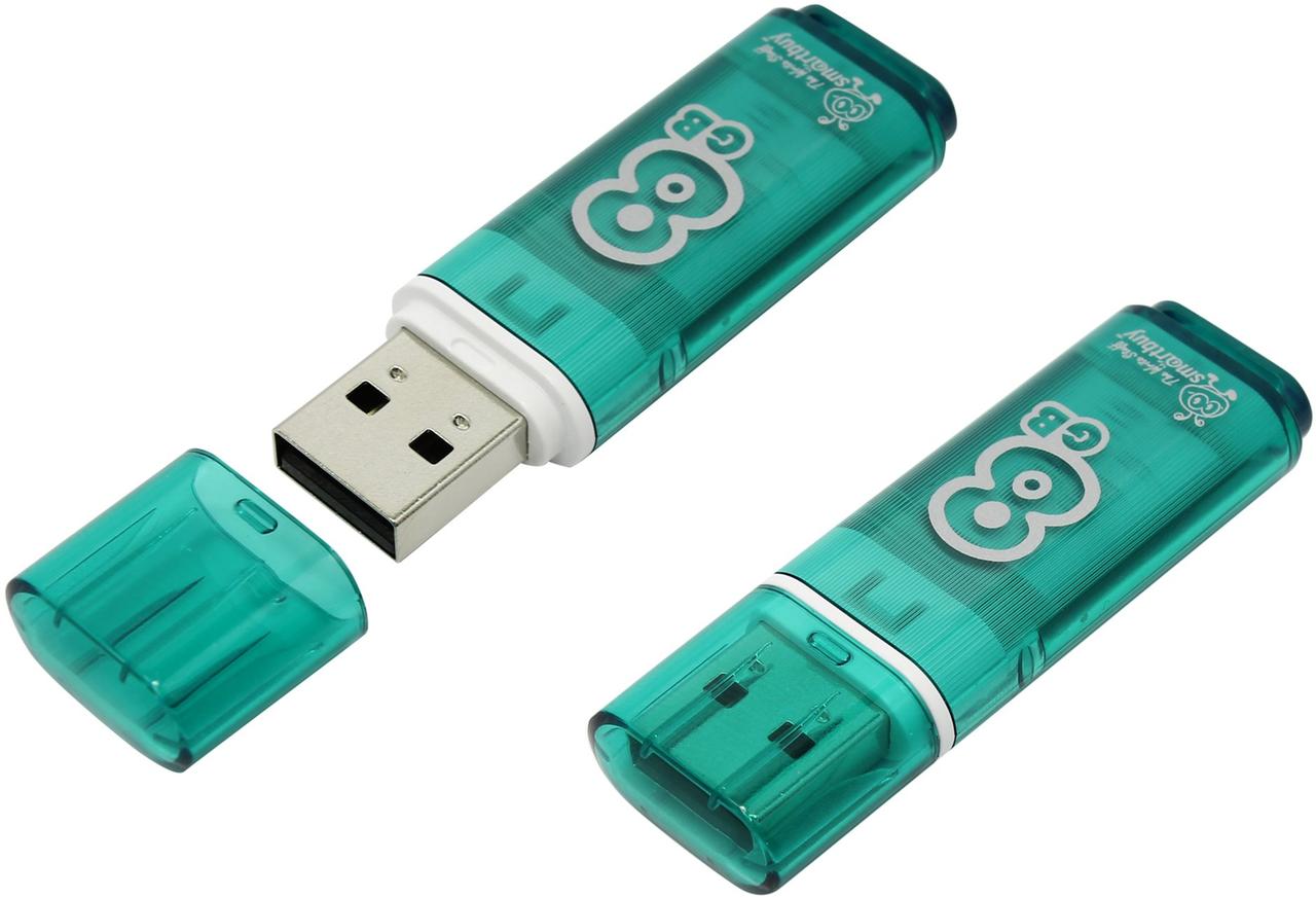 Флешка SmartBuy Glossy 8GB USB 2.0 (зеленая) - фото 3 - id-p196962002