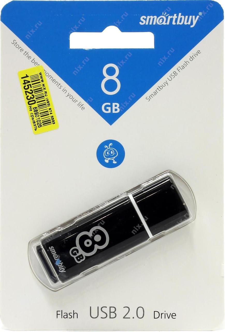 Флешка SmartBuy Glossy 8GB USB 2.0 (черный) - фото 4 - id-p196962004