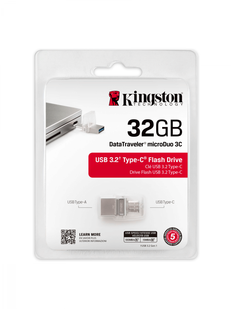 USB OTG Flash KingSton DataTraveler microDuo 3C 32GB USB3.1 - Type-C - фото 1 - id-p196963930