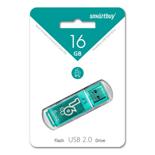 Флешка SmartBuy Glossy 16GB USB 2.0 (зеленый) - фото 2 - id-p196962005