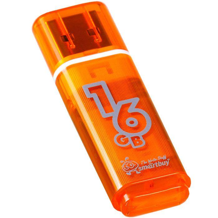 Флешка SmartBuy Glossy 16GB USB 2.0 (оранжевый) - фото 1 - id-p196962006