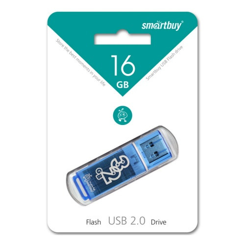 Флешка SmartBuy Glossy 16GB USB 2.0 (синий) - фото 3 - id-p196962007