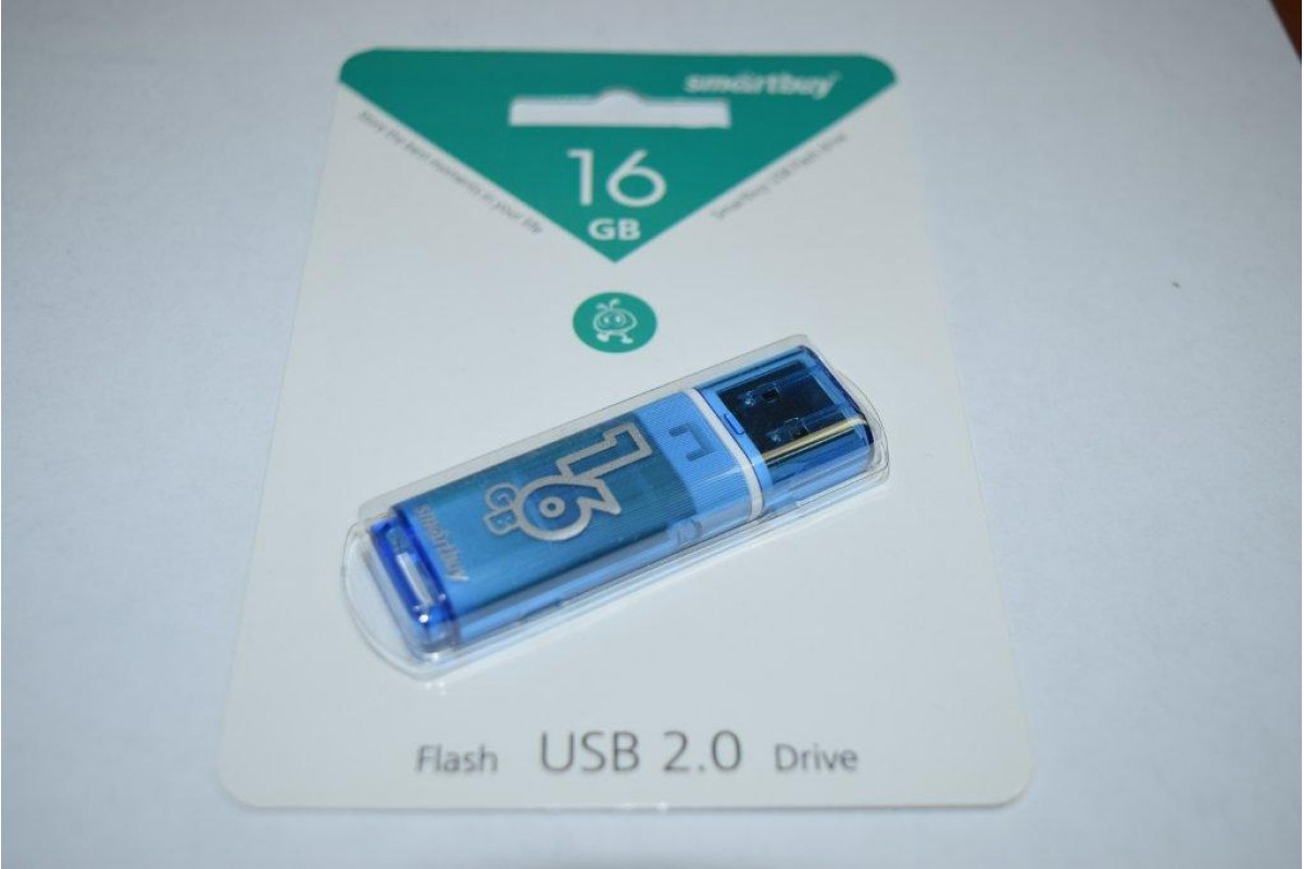 Флешка SmartBuy Glossy 16GB USB 2.0 (синий) - фото 4 - id-p196962007