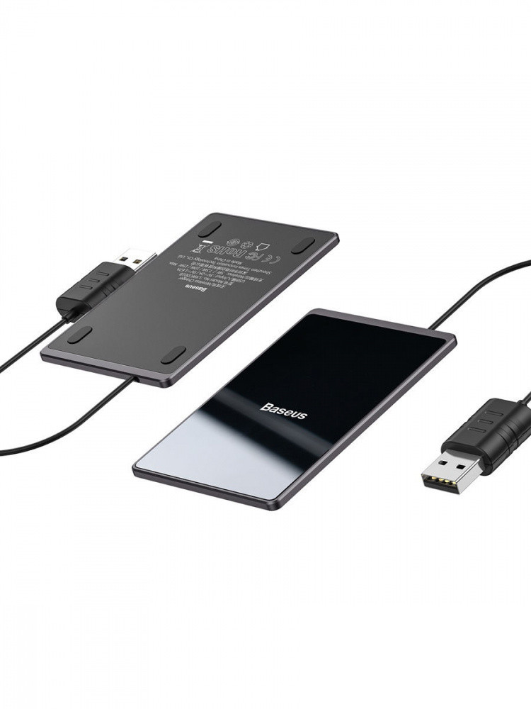 Беспроводное зарядное устройство Baseus Card Ultra-thin 15W (черный) - фото 1 - id-p196964005