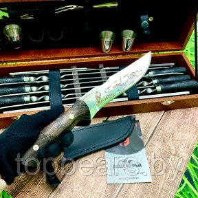 Набор для шашлыка и гриля в чемодане Царский 4 Кизляр России 15 предметов Brown Сокол