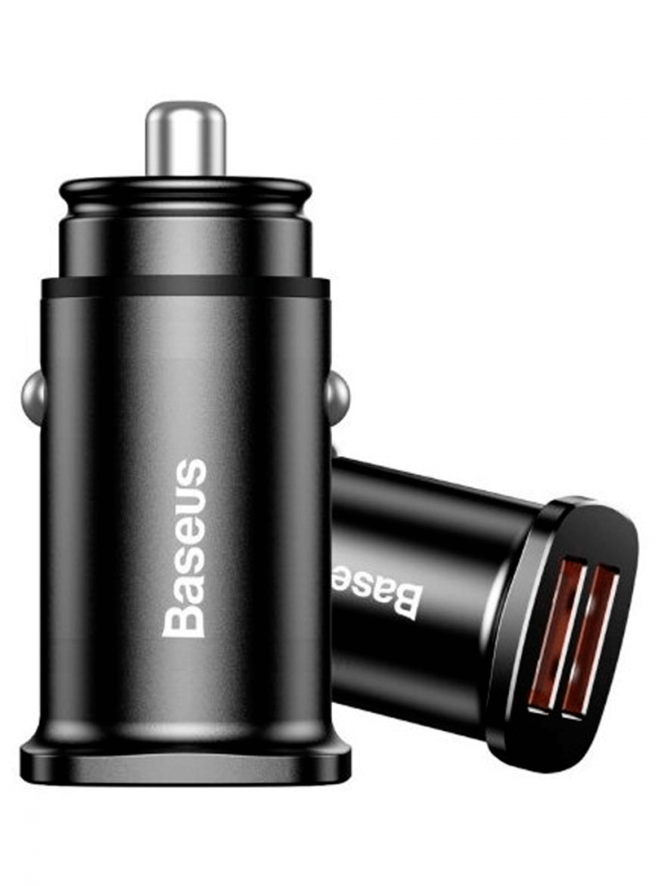 Автомобильное зарядное устройство Baseus Dual QC3.0 30W Max Car Charger (черный) - фото 1 - id-p196962202