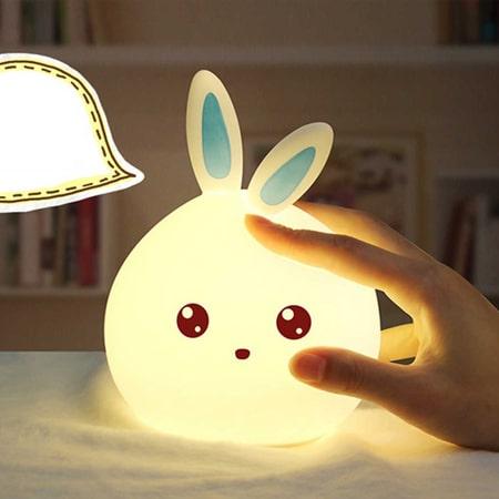 Светильник ночник силиконовый кролик Rabbit Silicone Lamp (голубой) - фото 1 - id-p196962221