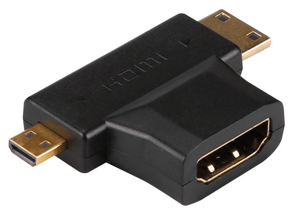 Адаптер Perfeo A7006 HDMI (F) - microHDMI (M), miniHDMI (M) - фото 2 - id-p196961413