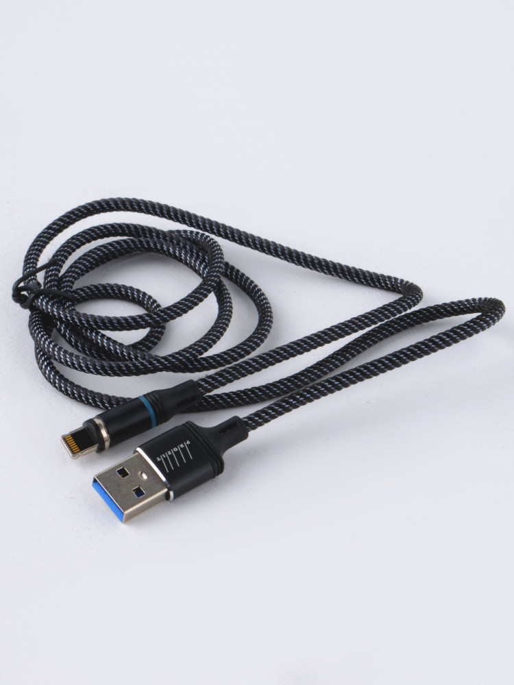 Кабель Magnetic Cable 3 в 1 USB - microUSB, Lightning, Type-C (1м, черный) - фото 1 - id-p196964356