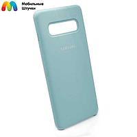 Чехол бампер Silicone Cover для Samsung Galaxy S10 Plus (голубой)