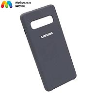 Чехол бампер Silicone Cover для Samsung Galaxy S10 Plus (серый)