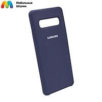 Чехол бампер Silicone Cover для Samsung Galaxy S10 Plus (синий)