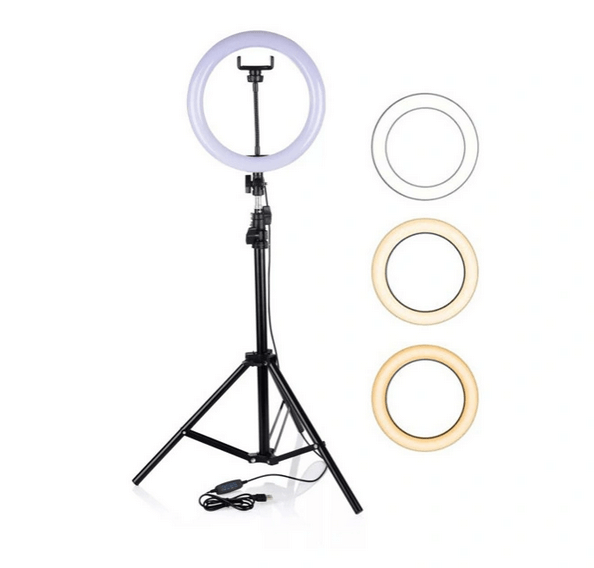 Кольцевая лампа Ring Fill Light M-33 33 см, штатив 2.2м, пульт на шнуре, крепление для смартфона - фото 9 - id-p196961641