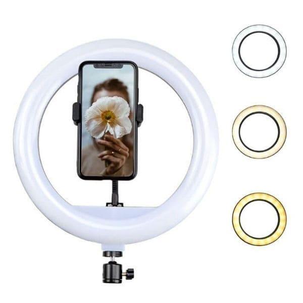 Кольцевая лампа Ring Fill Light YQ-320A 30 см, штатив 2.2м, пульт ДУ, штатив 2.2м, крепление для смартфона - фото 7 - id-p196961642