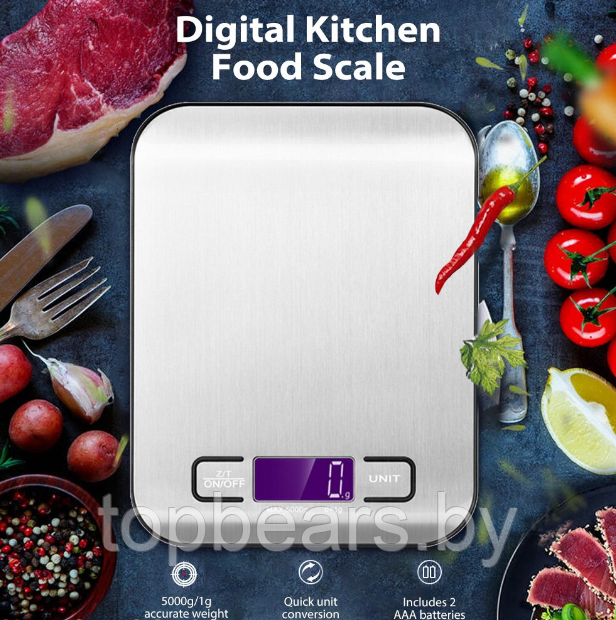 Электронные кухонные весы Kitchen Scale 1 гр до 5 кг - фото 2 - id-p179744228