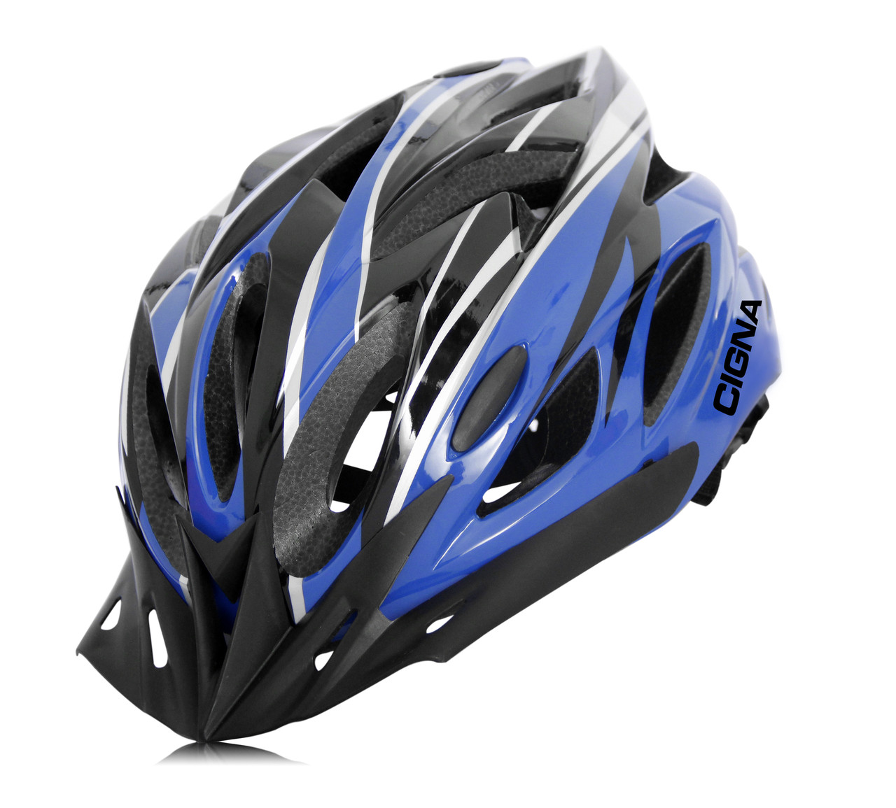 Шлем велосипедный Cigna WT-012 чёрно/синий, 57-61 см. L - фото 1 - id-p196979295