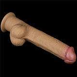 Рельефный фаллос с высоко посаженной мошонкой Lovetoy Silicone Cock 33 см, фото 9
