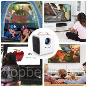 Детский проектор Kids Story Projector Q2 Белый с розовой ручкой