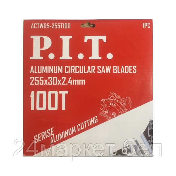Диск пильный по алюминию P.I.T. 255x30x2,4 мм 100T (ACTW05-255T100) - фото 1 - id-p196952289