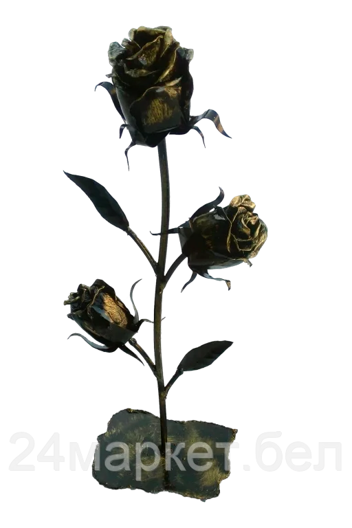 Роза с тремя бутонами на подставке