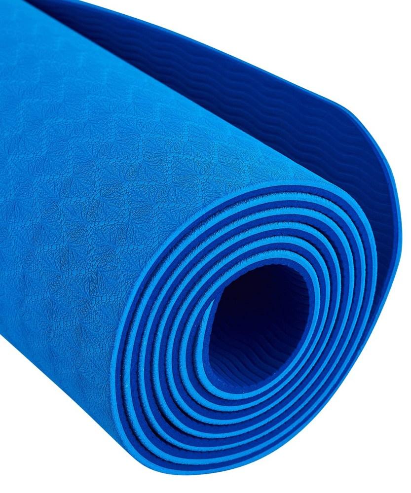 Коврик для фитнеса гимнастический Starfit FM-201 TPE 6 мм (синий/темно-синий) - фото 2 - id-p196985686