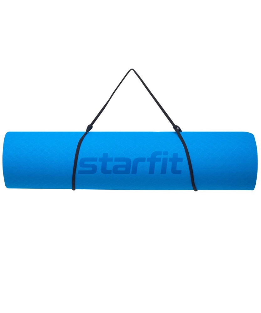 Коврик для фитнеса гимнастический Starfit FM-201 TPE 6 мм (синий/темно-синий) - фото 3 - id-p196985686