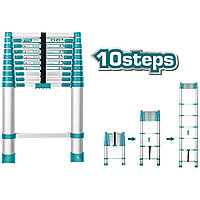 Лестница телескопическая алюминиевая 3180 мм TOTAL THLAD08101