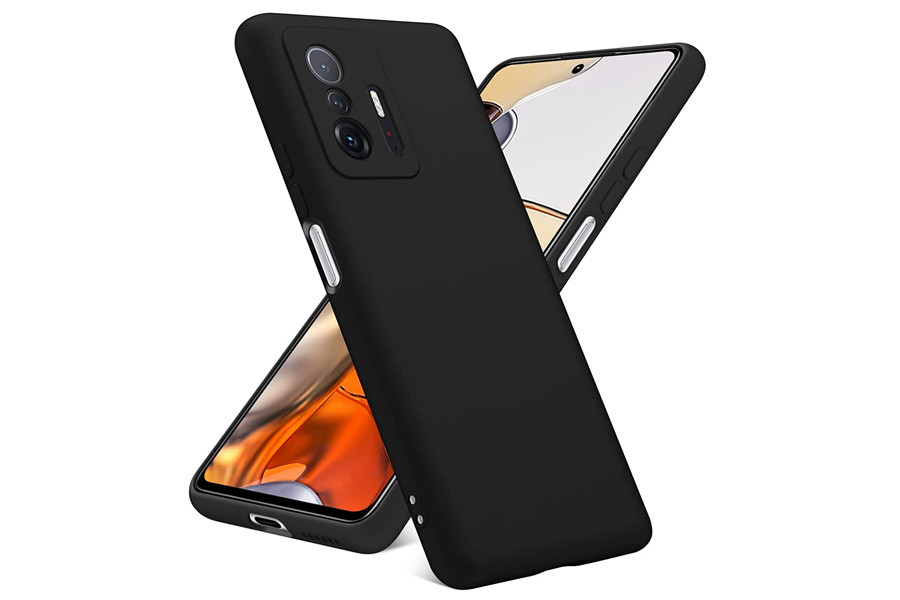 Чехол-накладка для Xiaomi 11T / 11T Pro (силикон) черный с защитой камеры - фото 6 - id-p189649827