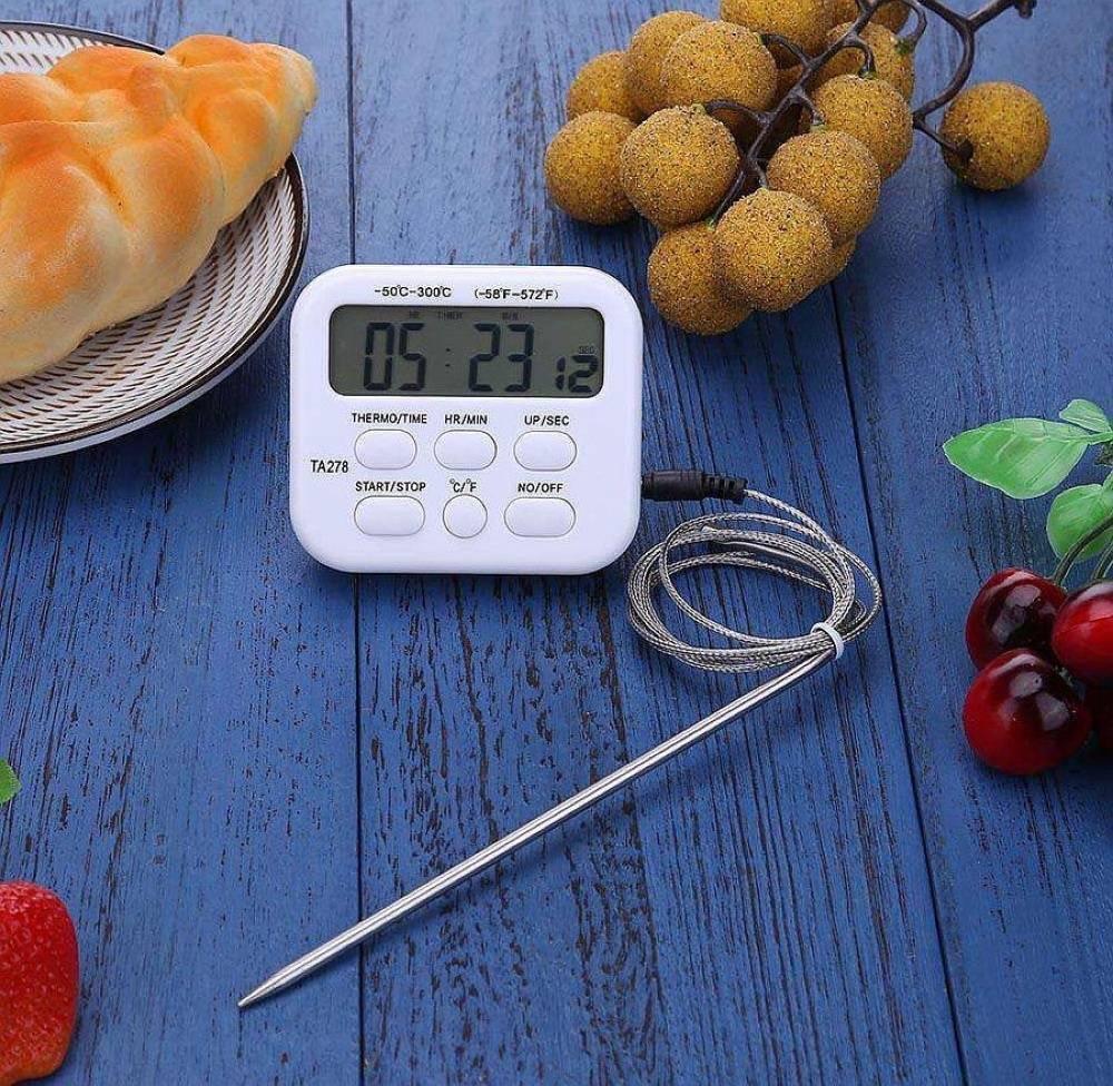 Кухонный цифровой термометр со щупом + кулинарный таймер Kitchen TA-278+ подарок - фото 2 - id-p196987545