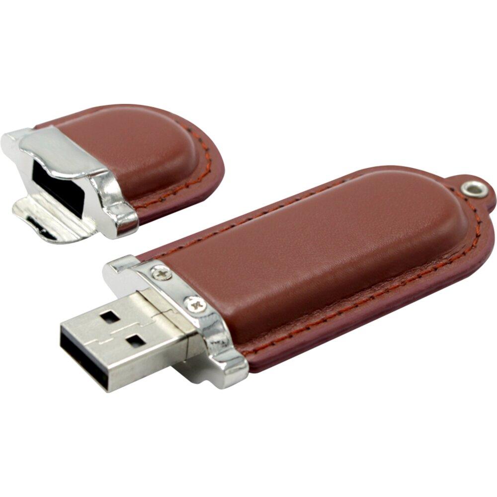 USB накопитель (флешка) Business коричневая кожа, 16 Гб - фото 4 - id-p196992764