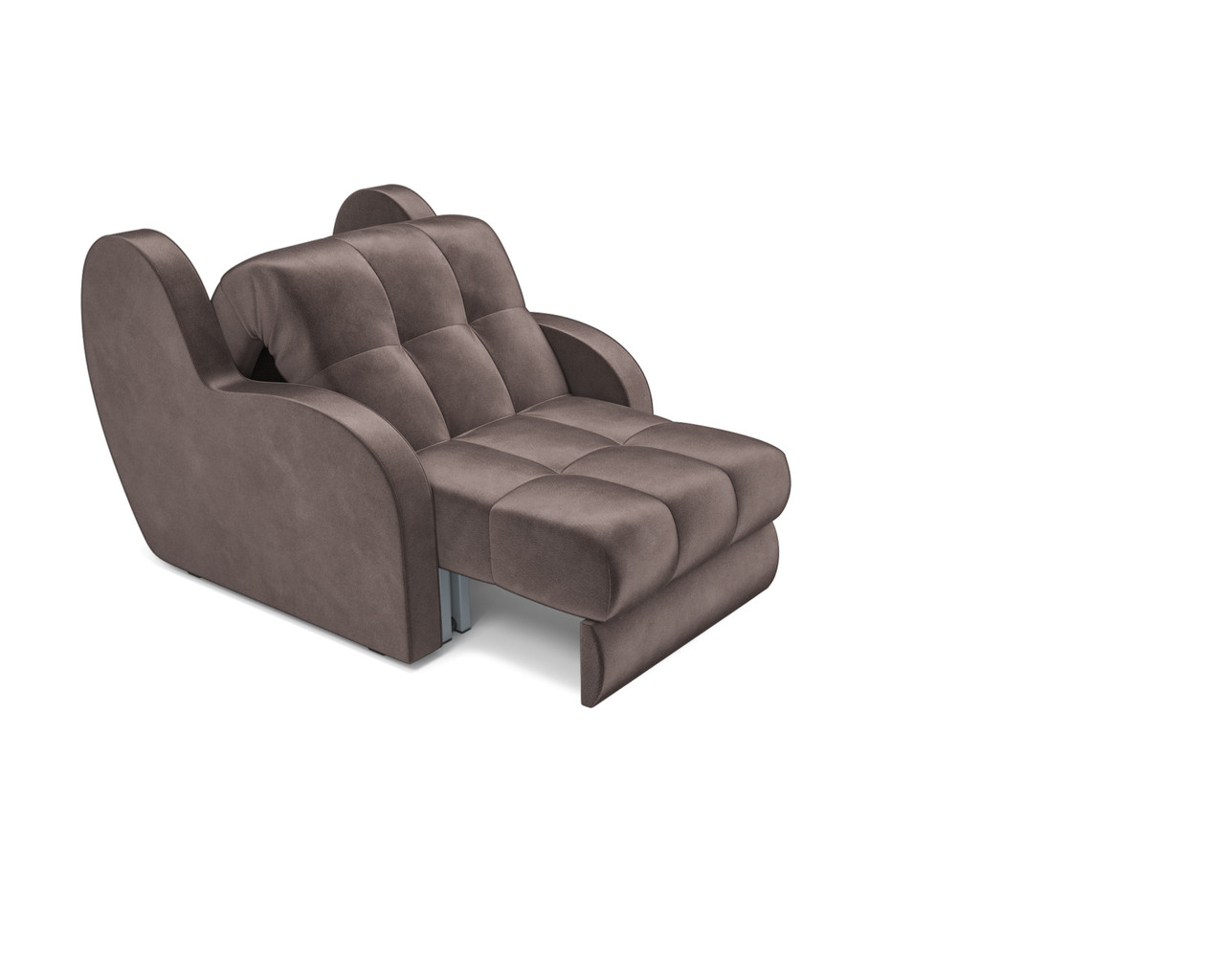 Кресло-кровать Аккордеон Барон (Бархат серо-шоколадный STAR VELVET 60 COFEE) - фото 2 - id-p196992703