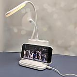 Умная настольная светодиодная лампа 3 в 1 со встроенным аккумулятором USB (лампа, вентилятор, органайзер), фото 7