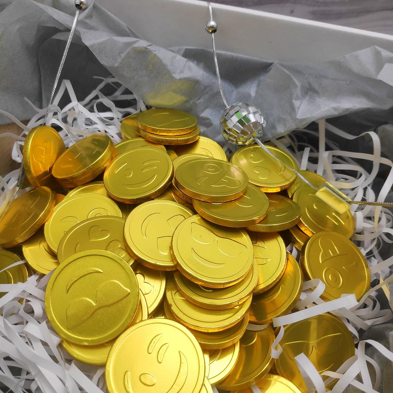 Золотые шоколадные монеты «Смайлик» MIX, набор 20 монеток - фото 7 - id-p196995612