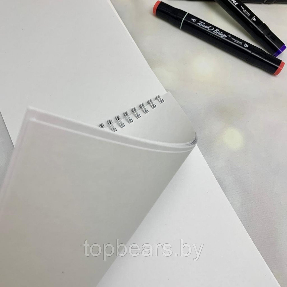 Блокнот для зарисовок и скетчинга с плотными листами Sketchbook (А5, спираль, 30 листов,170гр/м2) Мишка - фото 7 - id-p186691191
