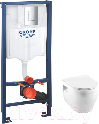 Унитаз подвесной с инсталляцией Aquanet Glide-W 210772 + 38772001