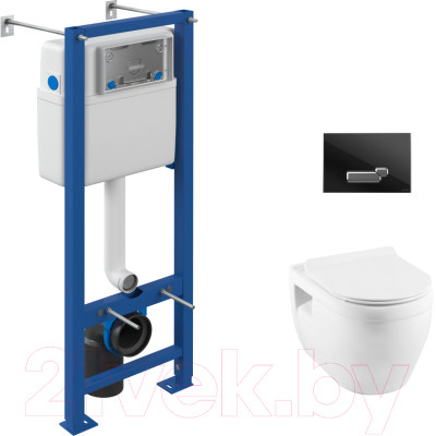 Унитаз подвесной с инсталляцией Aquanet Glide-W 210772 + S-IN-MZ-VECTOR + P-BU-ACT/Blg/Gl