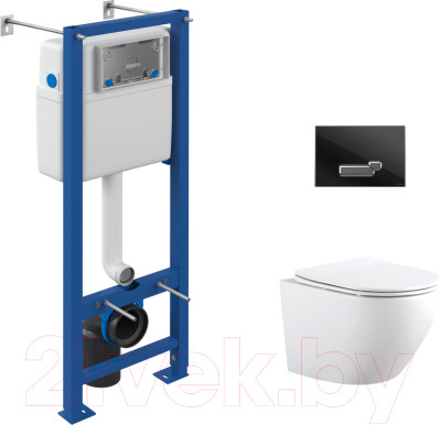 Унитаз подвесной с инсталляцией Aquanet Cetus 2.0 W 243541 + S-IN-MZ-VECTOR + P-BU-ACT/Blg/Gl