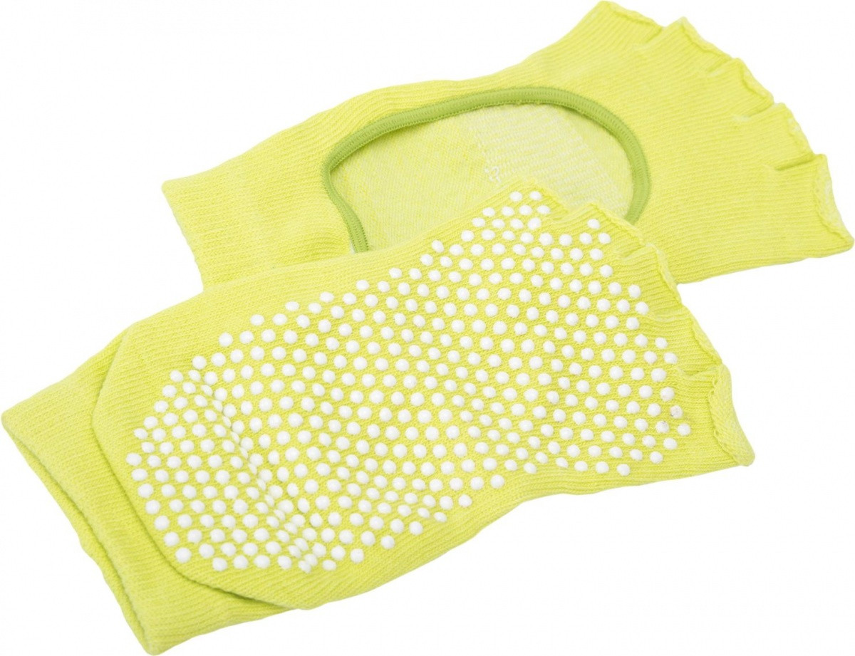 Носки противоскользящие Bradex для занятий йогой с открытыми пальцами, желтые