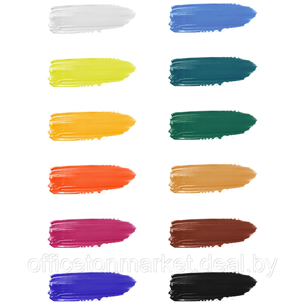 Краски акриловые "Студия", 12 цветов, 9 мл, туба - фото 3 - id-p197008084