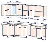 Угловая кухня Мила Глосс 1,2х2,9м. (50), фото 3