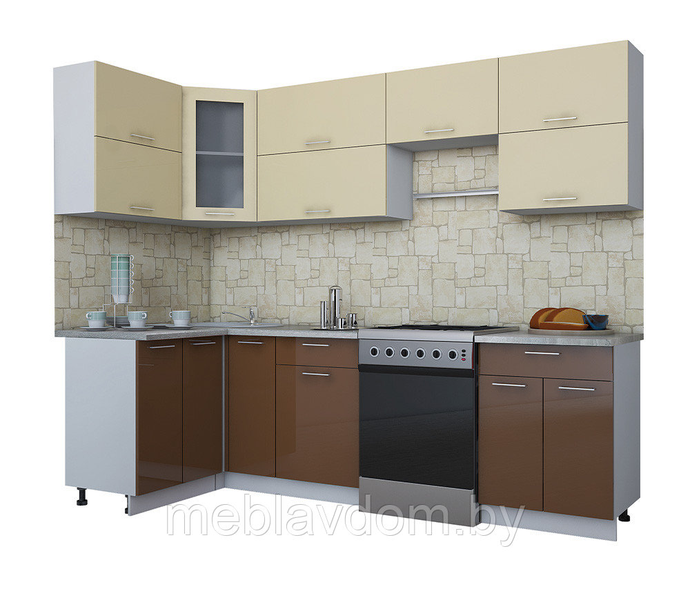 Угловая кухня Мила Глосс 1,2х2,6м. (60) - фото 5 - id-p178805103