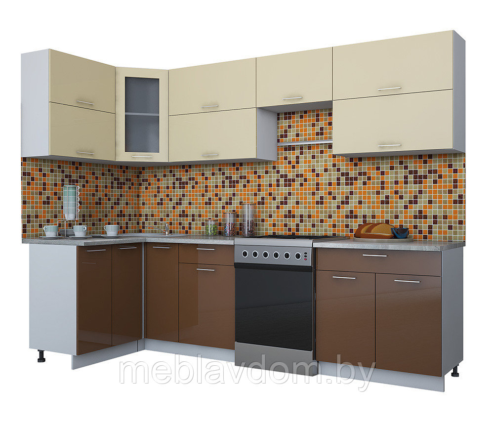 Угловая кухня Мила Глосс 1,2х2,8м. (60) - фото 1 - id-p178806476