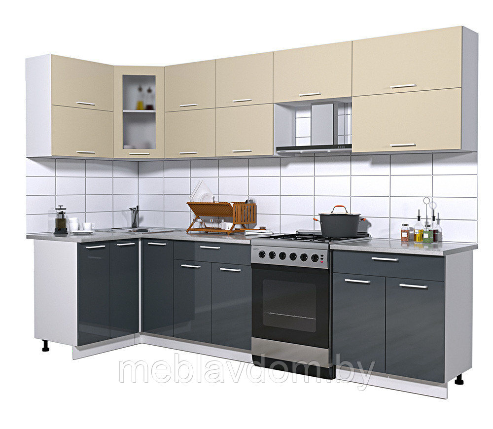 Угловая кухня Мила Глосс 1,2х2,9м. (60) - фото 1 - id-p178805668