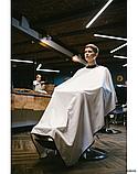 Пеньюар для парикмахера белый с неопреновым воротником REBEL BARBER Crystal White, фото 2
