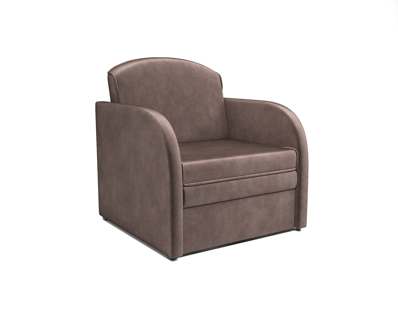 Кресло-кровать Малютка Бархат серо-шоколадный STAR VELVET 60 COFEE - фото 1 - id-p197053050