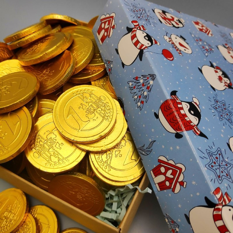 Золотые шоколадные монеты «Евро», набор 20 монеток (Россия) - фото 7 - id-p196949874