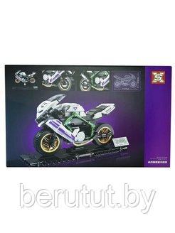 Конструктор Мотоцикл 3d Спорт байк фиолетовый 281 деталь - фото 2 - id-p197077971