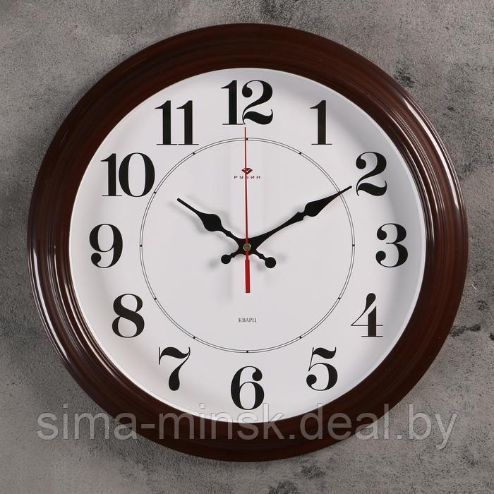 Часы настенные, серия: Классика, "Рубин", 35 см, коричневые - фото 1 - id-p197083422