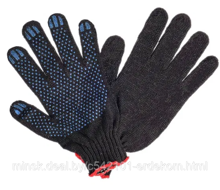 перчатки трик. перчатки (7- нитка, пвх) "люкс". перчатки "комфорт" 4 нити 10 класс с пвх черные (300 пар), уп. -10шт. перчатки трикотажные 10 класс 5 нитей с пвх точка белые р.