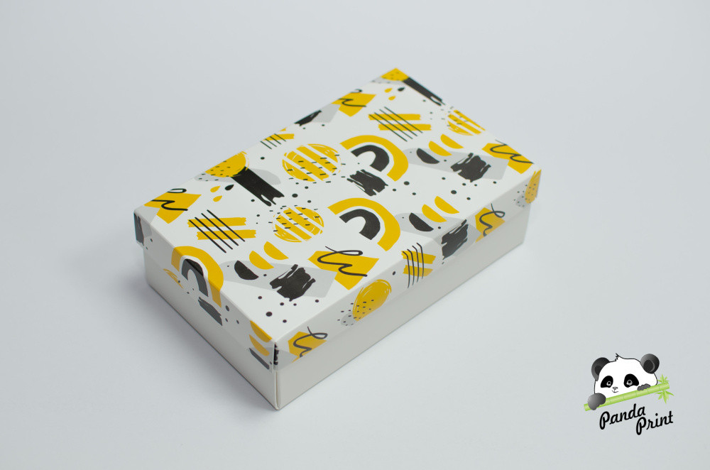 Коробка 120х200х60 Желто-черная (белое дно)